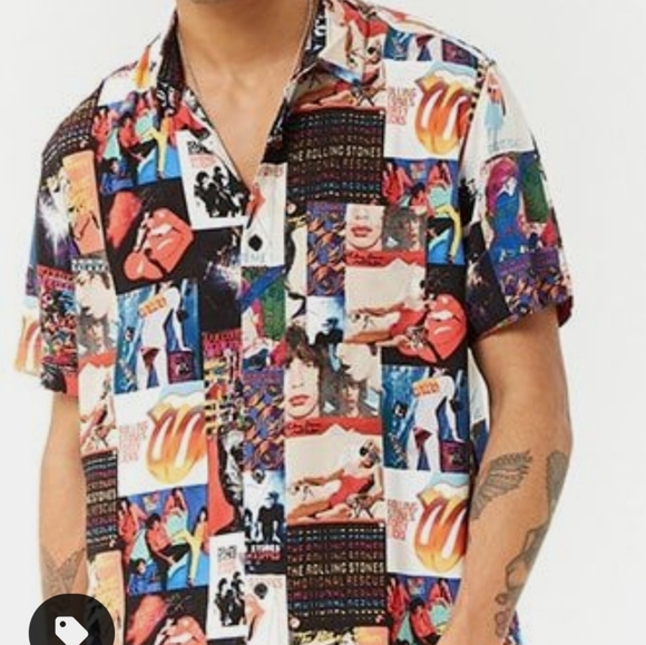 Rolling stones button down shirt Clearance